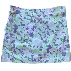 Izod Golf Skort - 6 green /blue /tan print , polyester spandex
